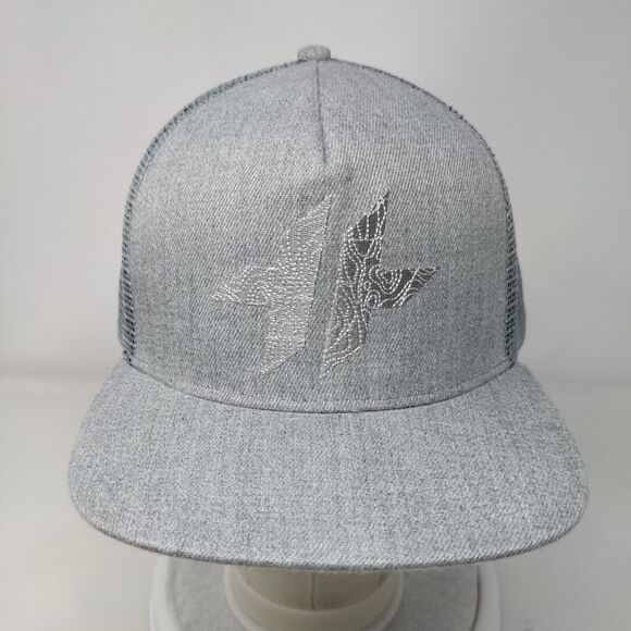 Hyper Threads Snapback Trucker Hat Gray One Size Adjustable Mesh Back 6 Panel - Picture 2 of 8